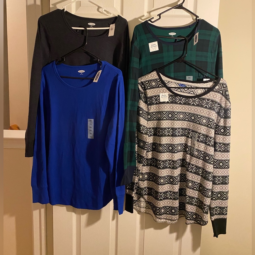 Old Navy Women’s Thermal Pajama Tops 4 for $25 New 2X